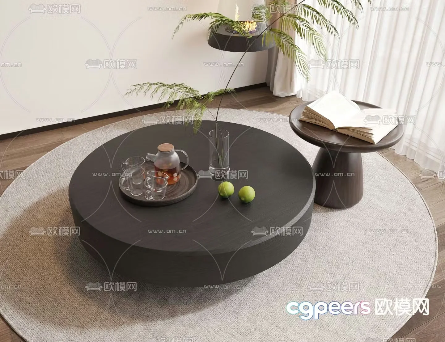 Modern coffee table mother-in-law coffee table 3d model