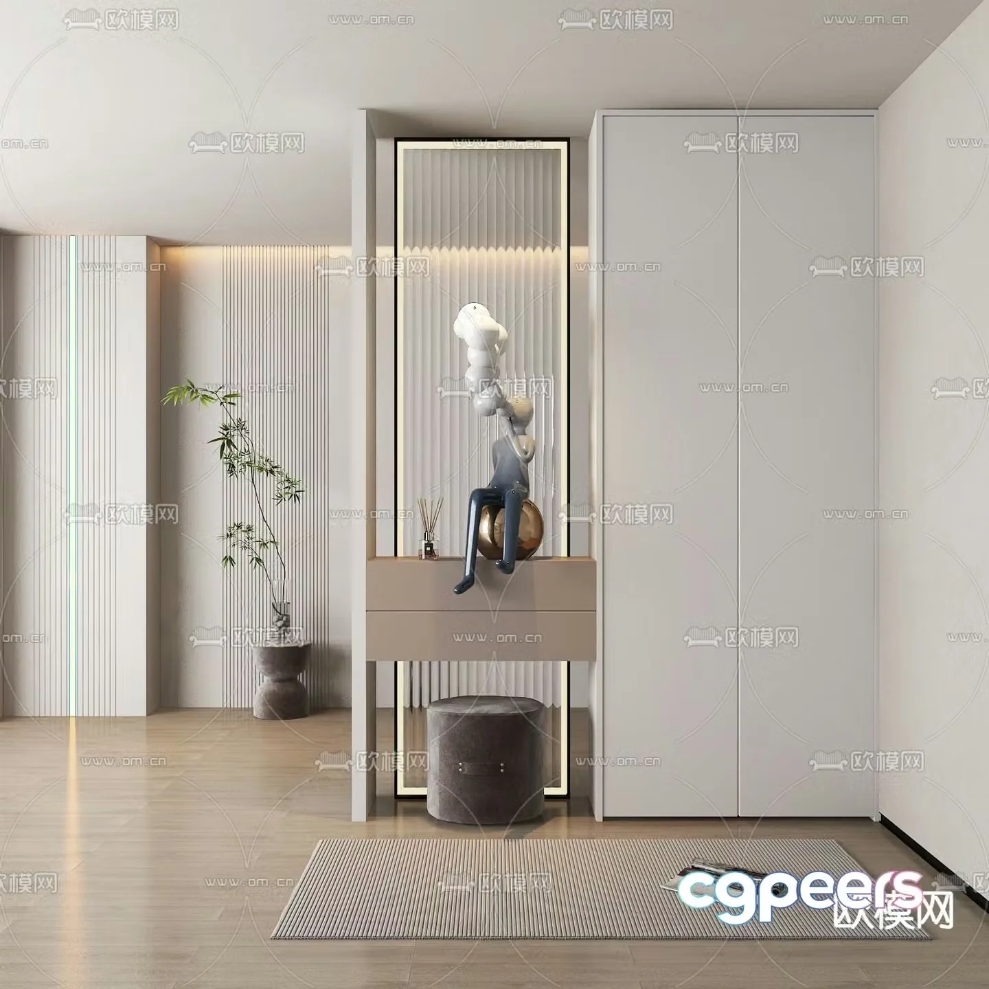 Entrance shoe cabinet 3D model