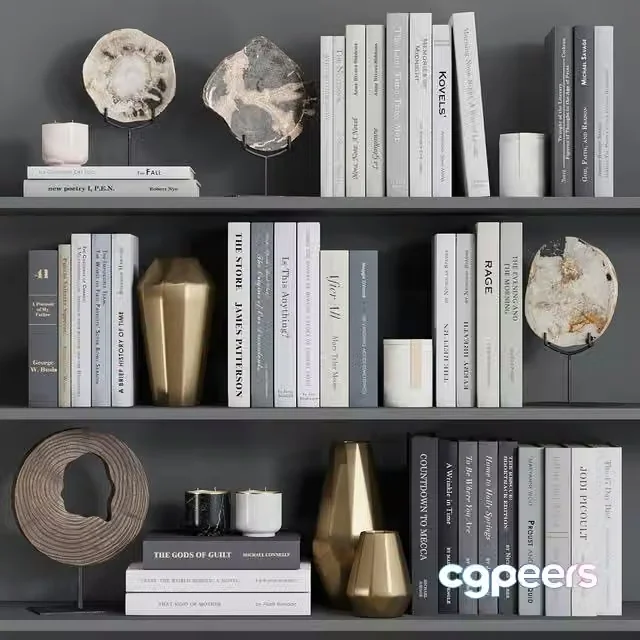 3ds Max Free – Decor shelf set 4