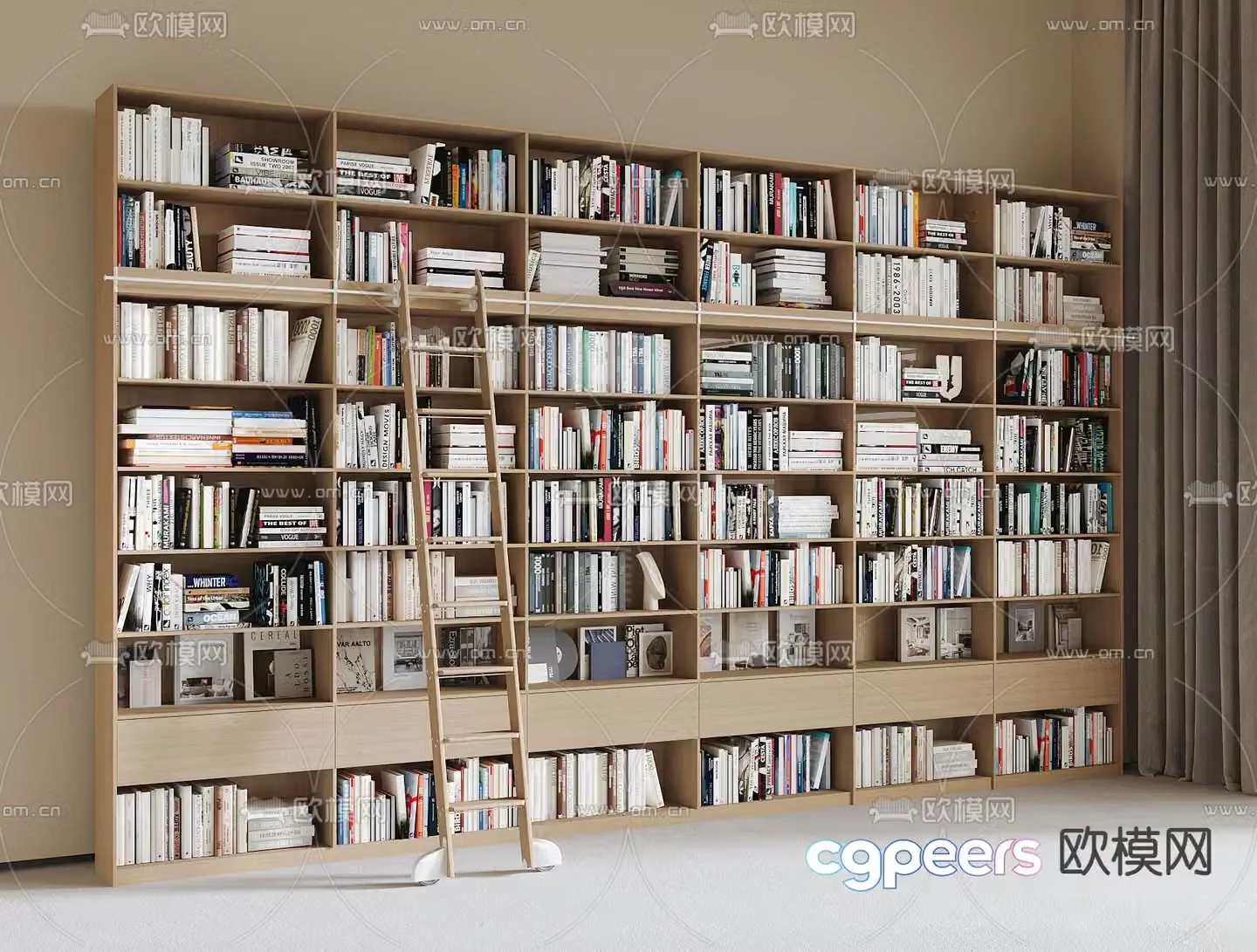 bookshelf bookcase books books 3d model