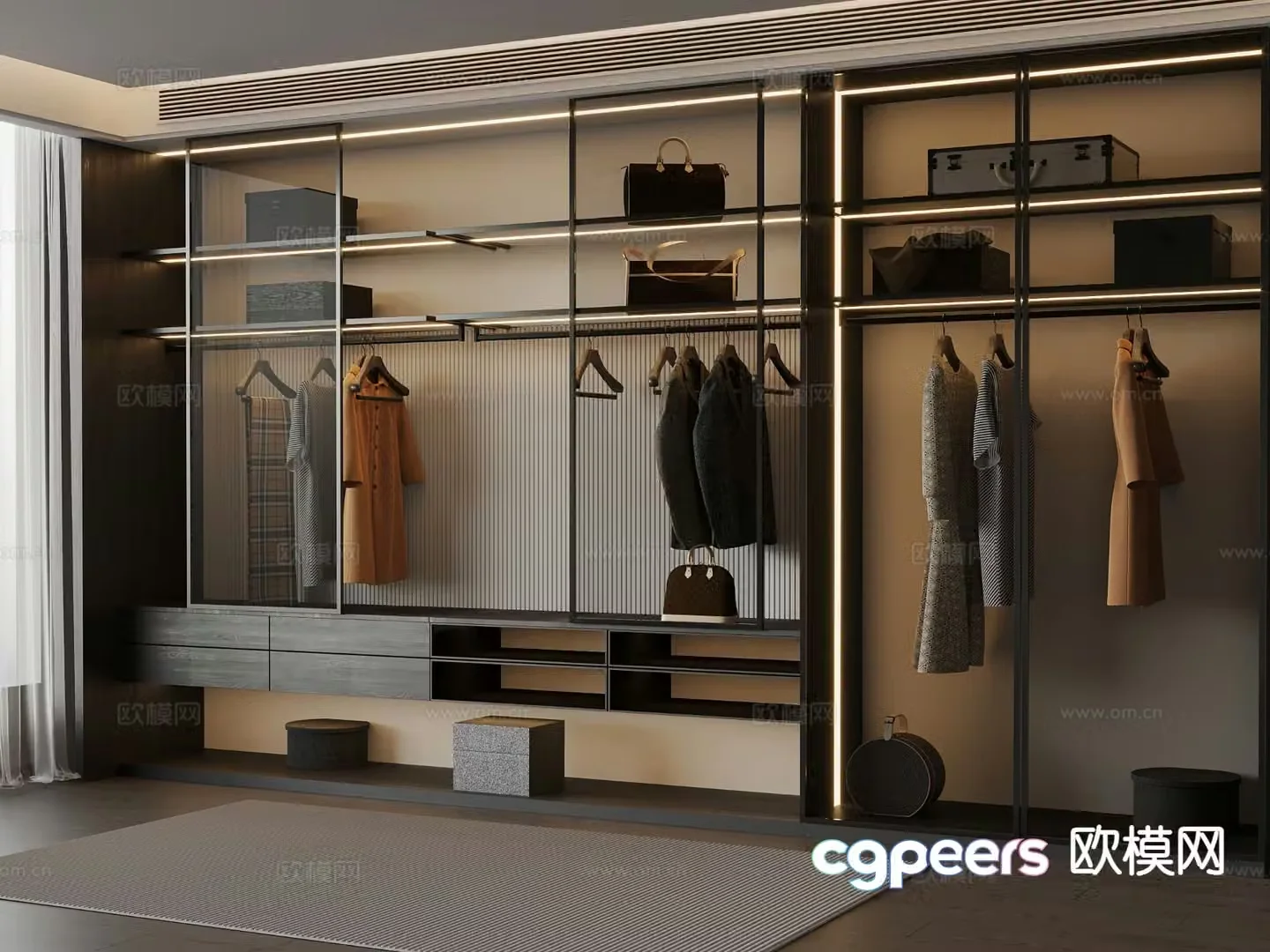 glass wardrobe 3d model