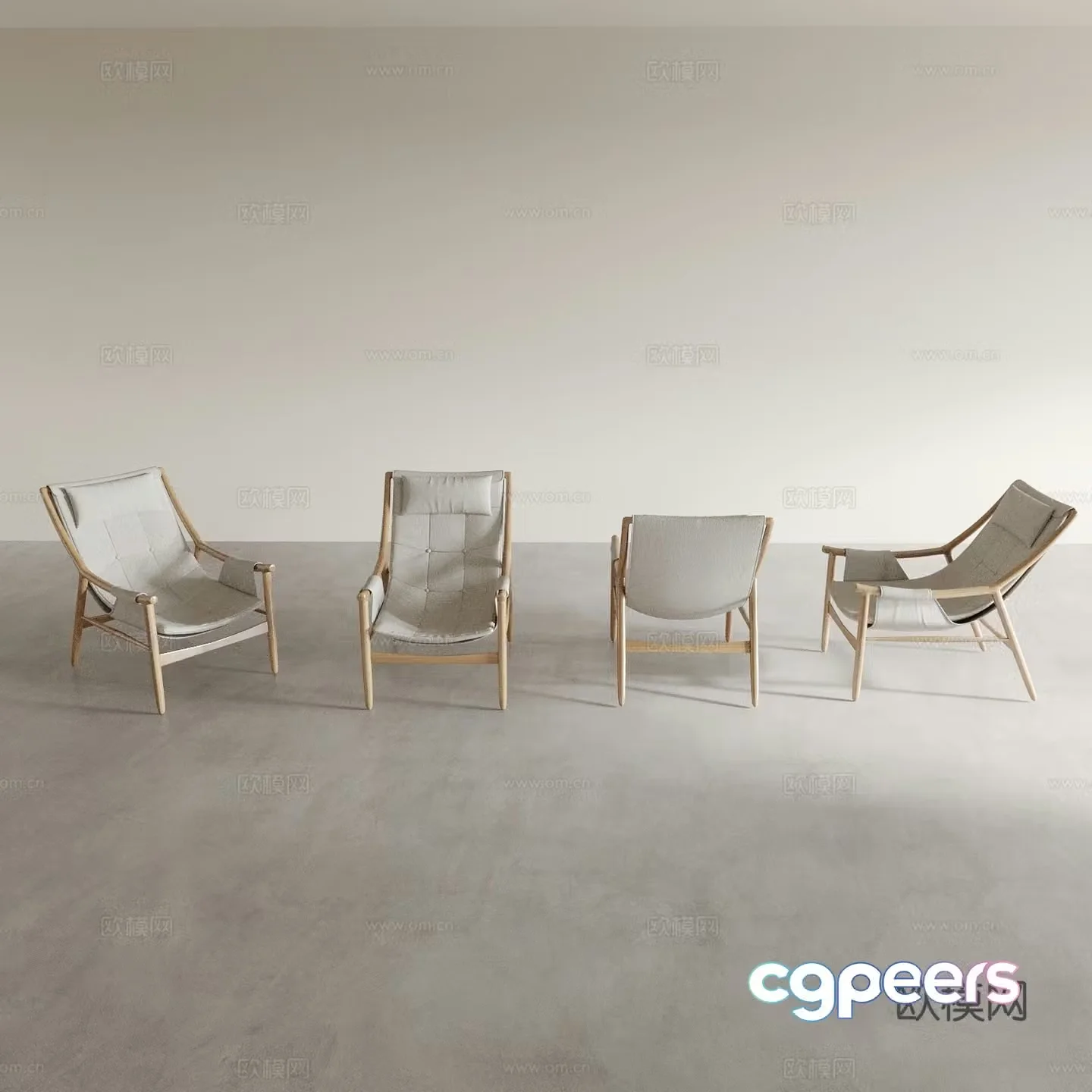Log style dining chair tea chair lounge chair back chair 3d model
