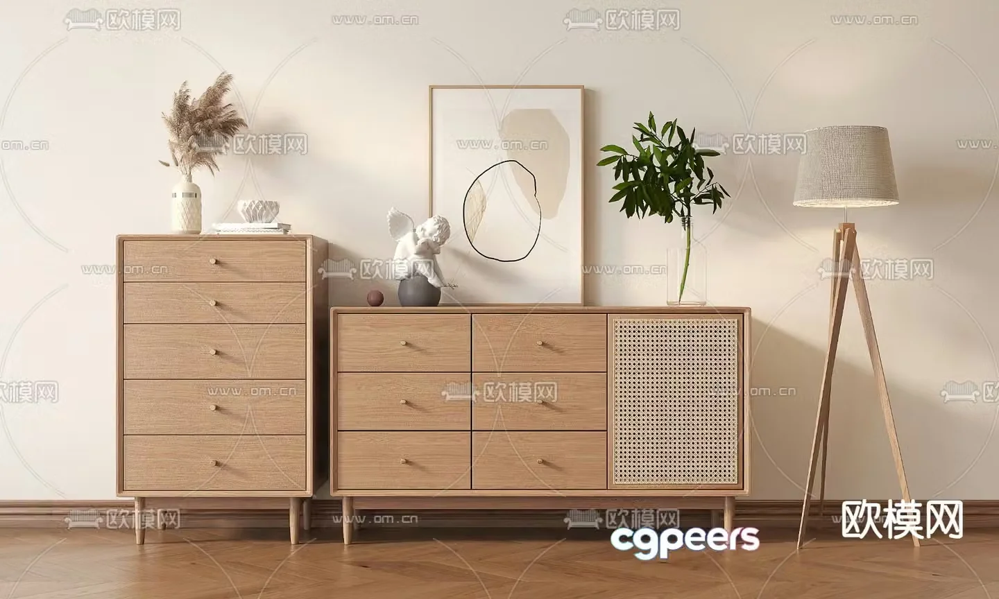 Nordic side cabinet 3D model