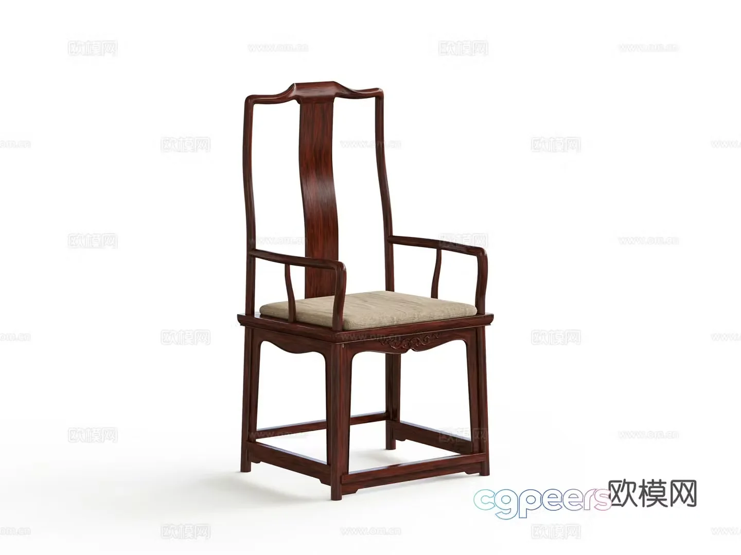 Chinese official hat chair 3d model