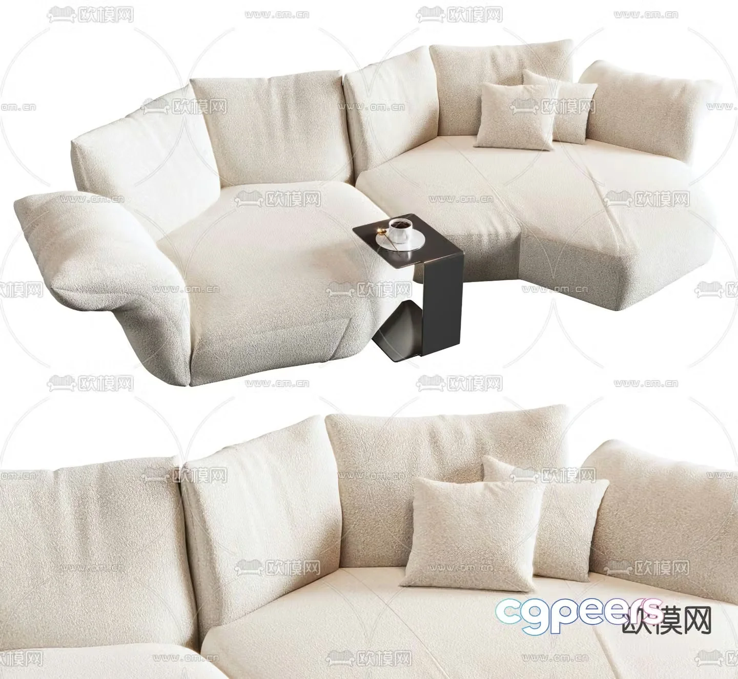 Special-shaped sofa multi-person sofa 3D model