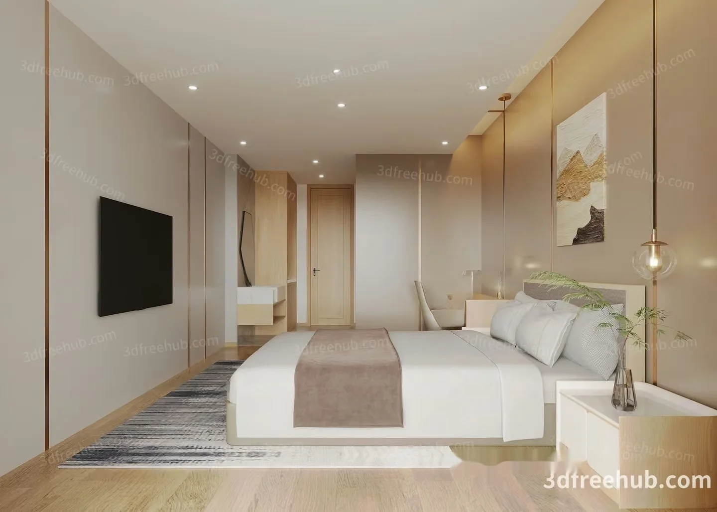 Cozy Bedroom 3D Model – 22991 – VRAY Render