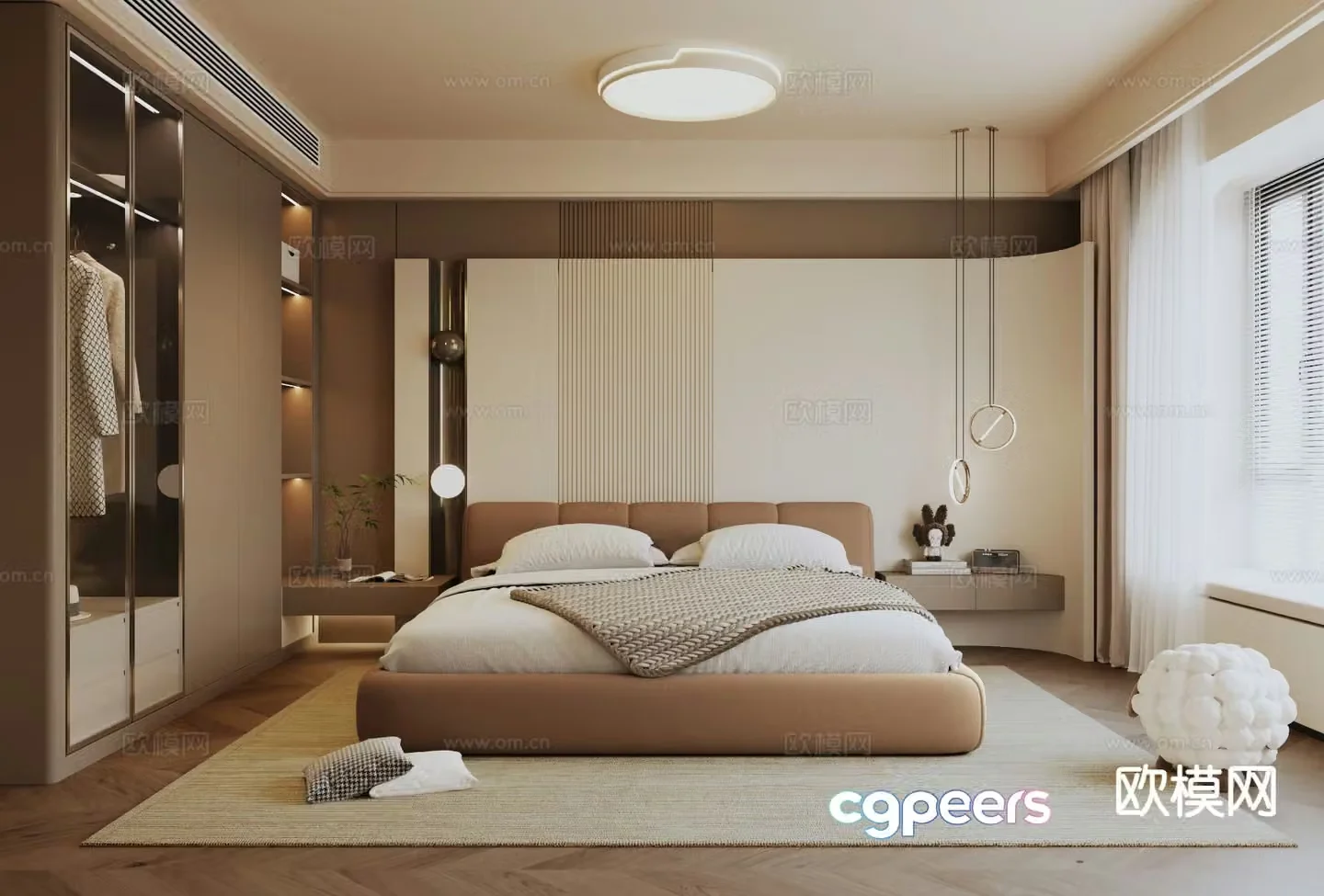 Cream style bedroom master bedroom 3d model