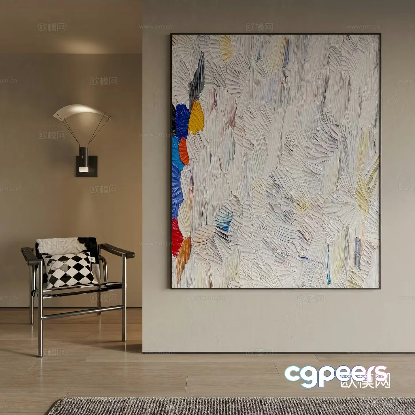 Modern decorative painting 3d model