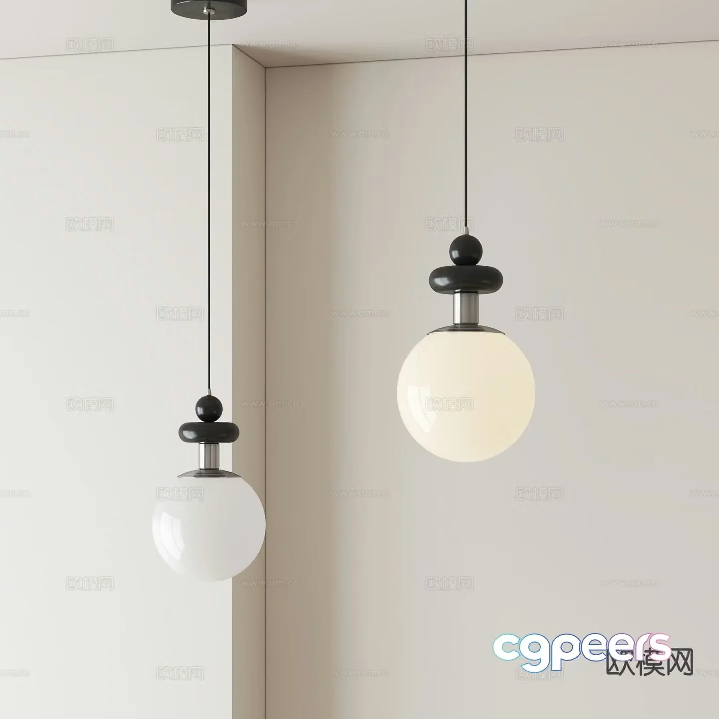 Modern spherical chandelier dining room chandelier 3d model
