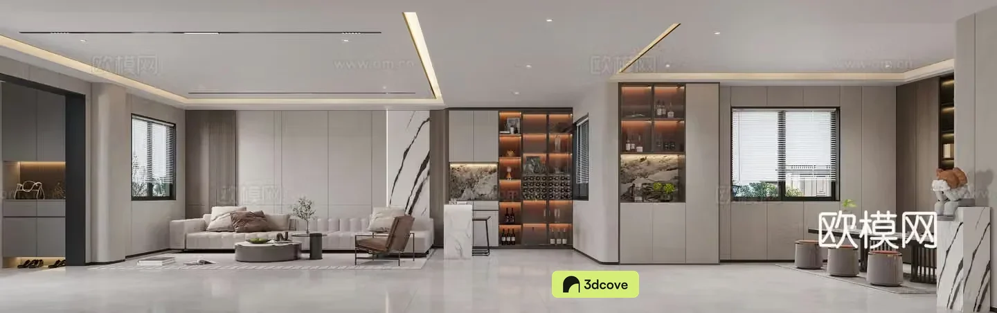 Modern living and dining room