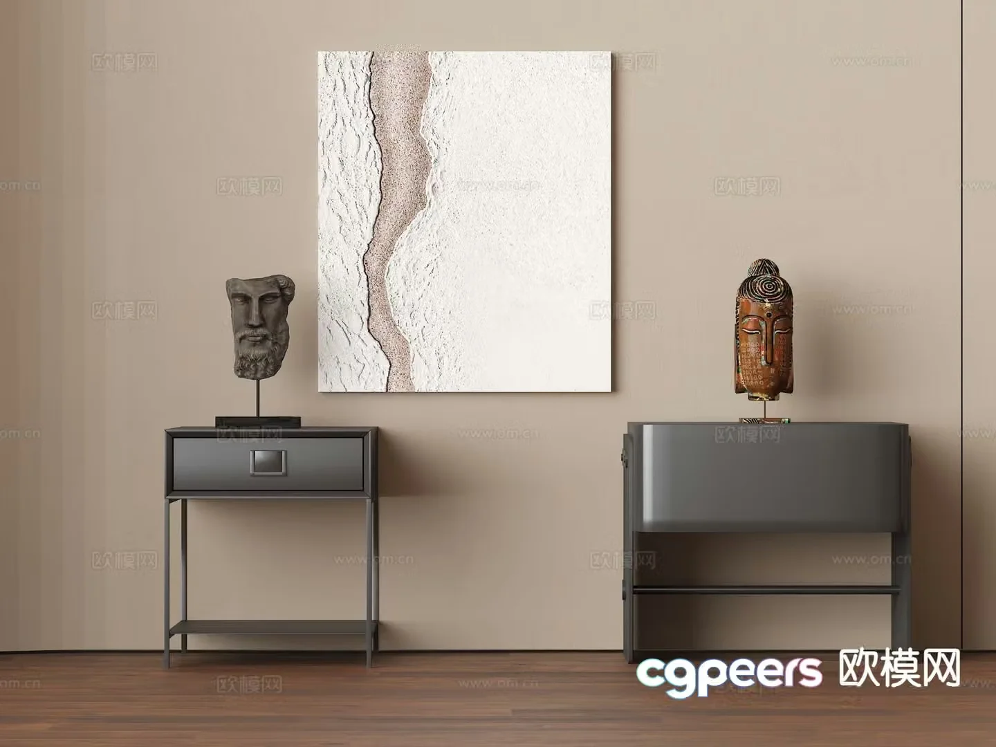 Modern bedside table 3d model