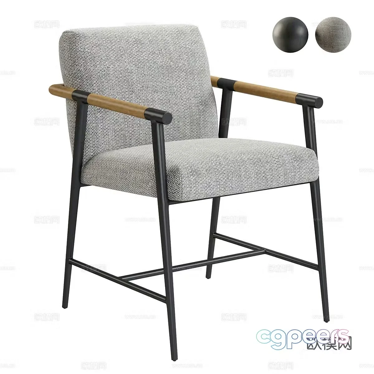 Middle-aged leisure chair Middle-aged single chair Fabric single chair Fabric leisure chair Fabric backrest chair Book chair 3d model
