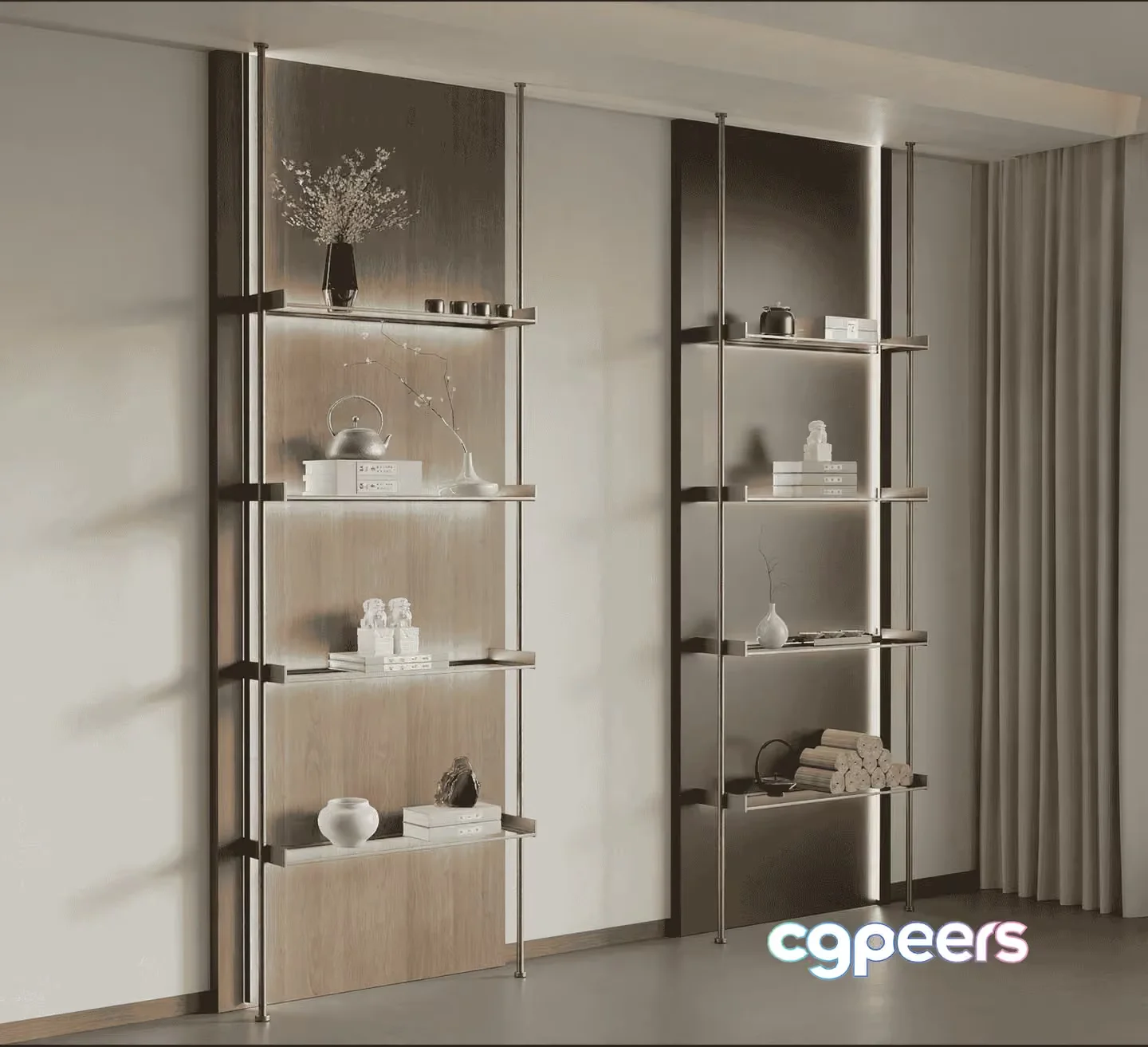 Modern Shelving Unit 3D Model – 15373 – VRAY Render