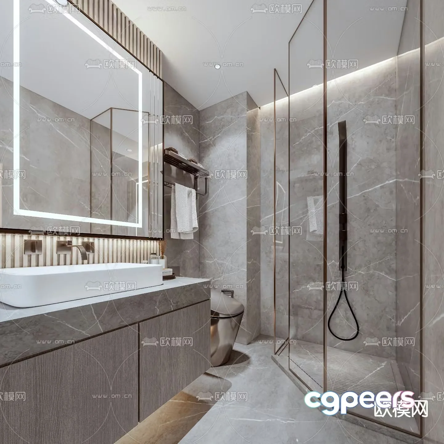 Modern bathroom bathroom toilet 3d model