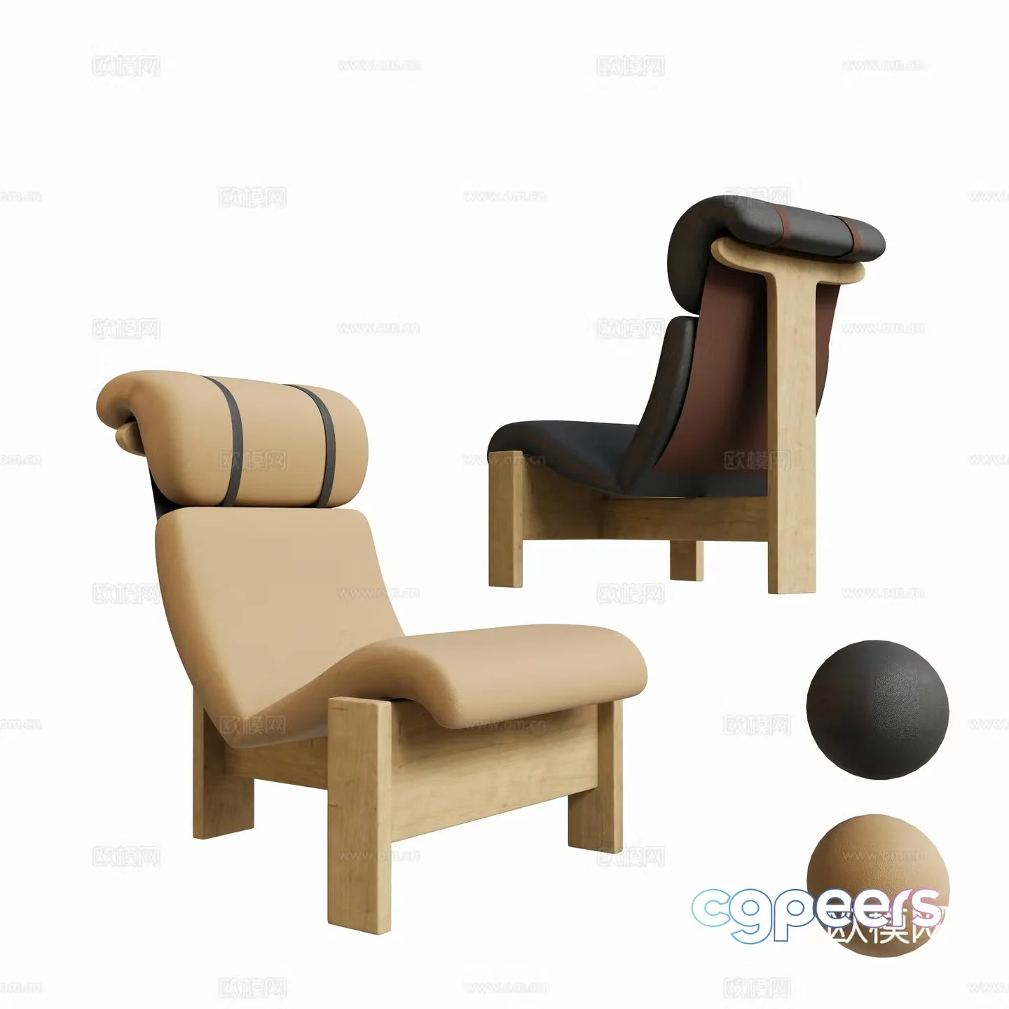 Medieval style chair leisure chair 3d model