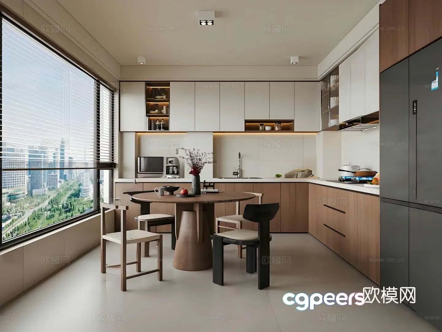 Middle style kitchen 3d model