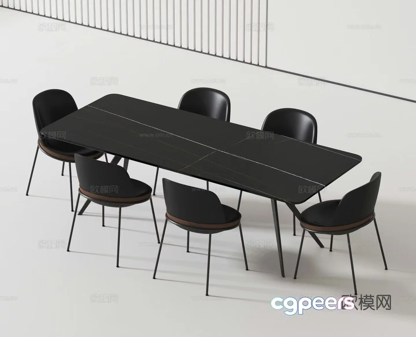 Modern dining table and chair 3d model