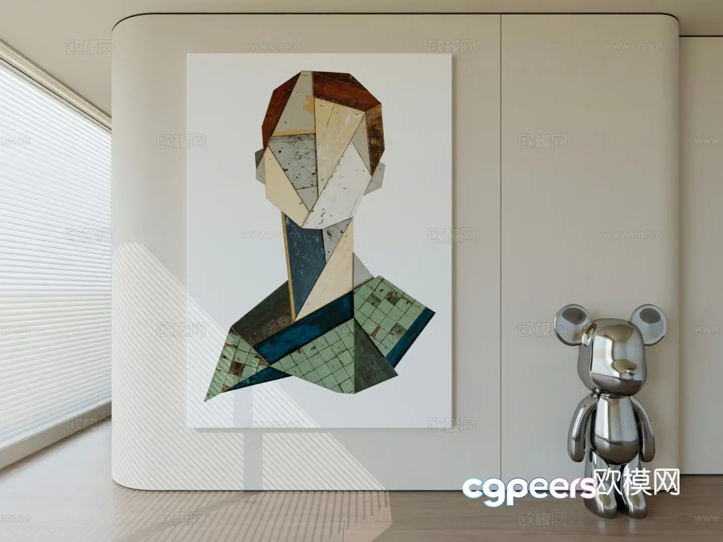 Modern minimalist hanging painting abstract art hanging painting 3d model