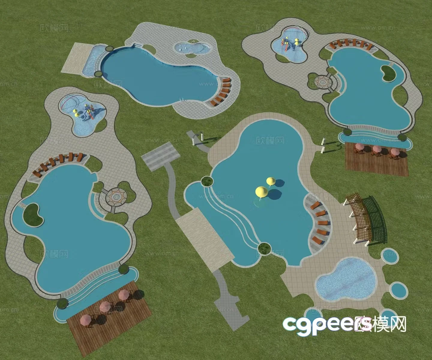 Swimming pool Outdoor swimming pool Infinity pool 3d model