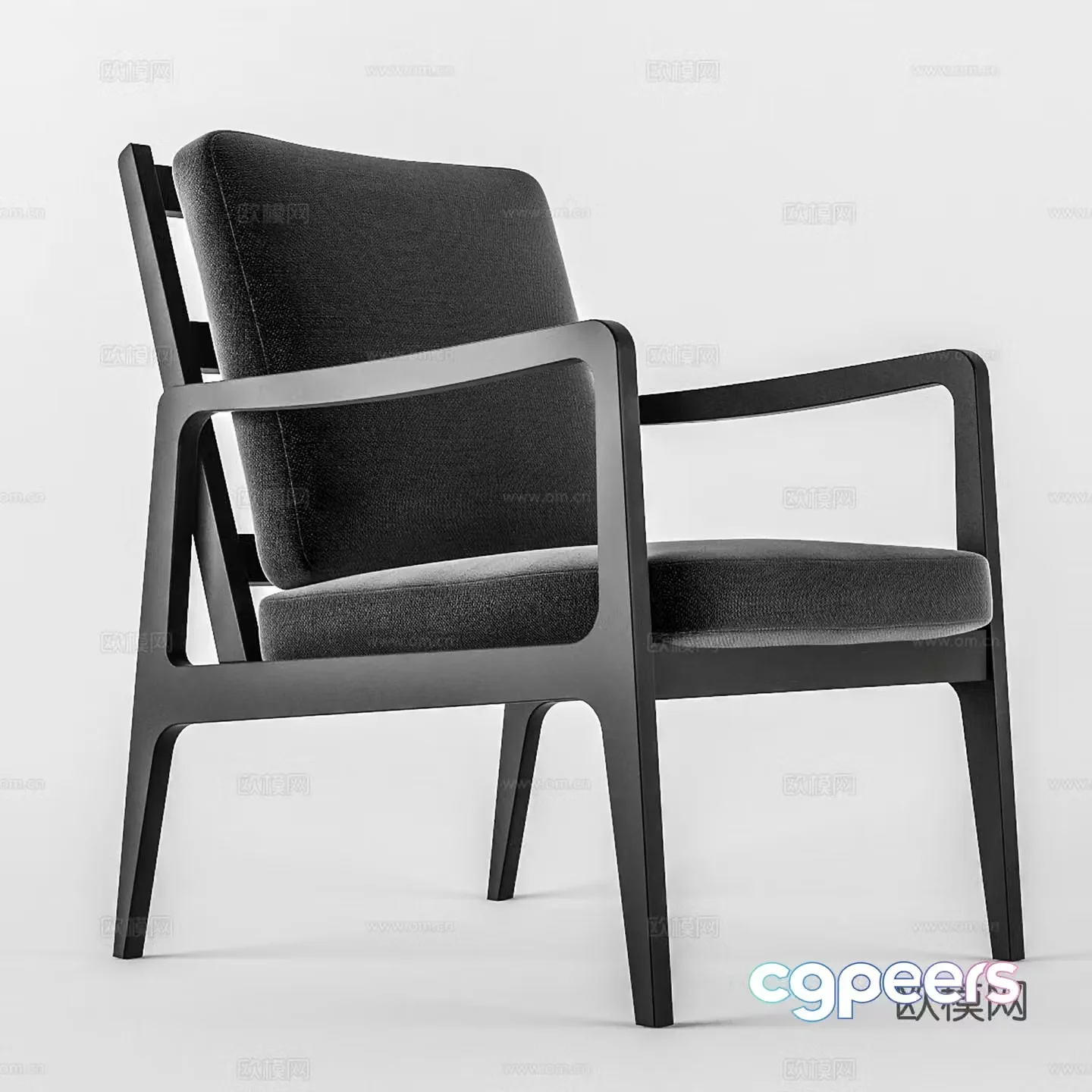 Modern leisure chair cloth chair book chair single chair 3d model