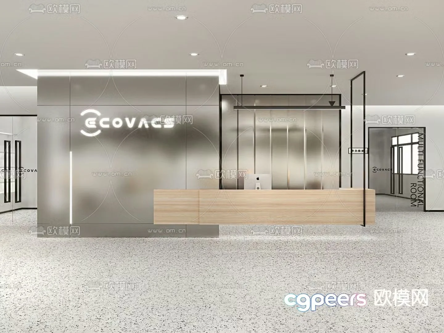 Information desk company front desk reception desk 3d model