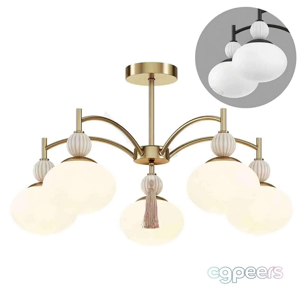 Gold Light Fixture 3D Model – 8506 – CORONA Render
