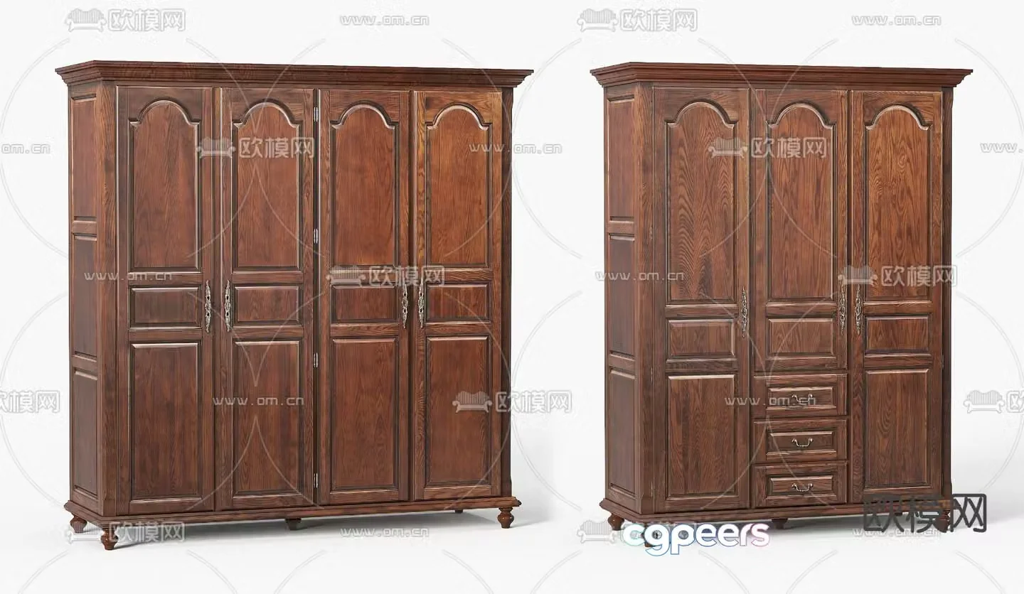 American style wardrobe wardrobe 3d model