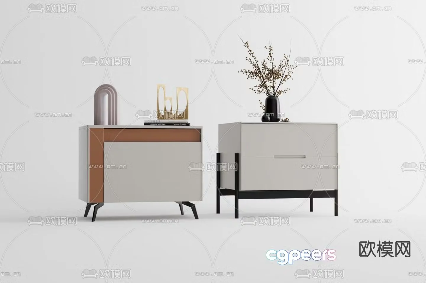 Modern bedside table 3d model