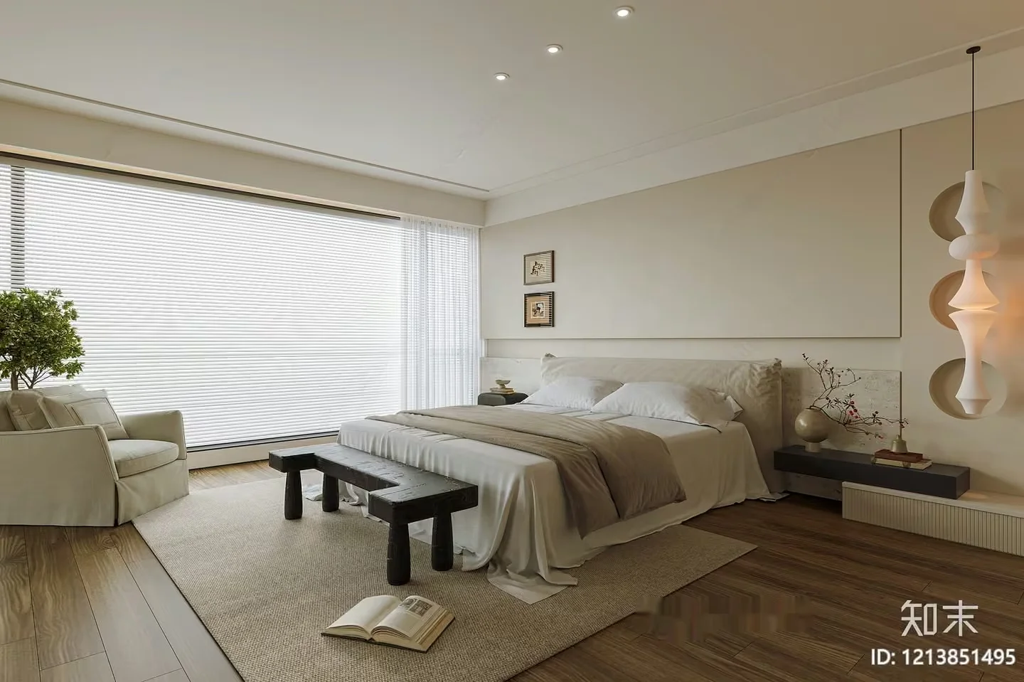 Cozy Modern Bedroom 3D Model – 13414 – VRAY Render