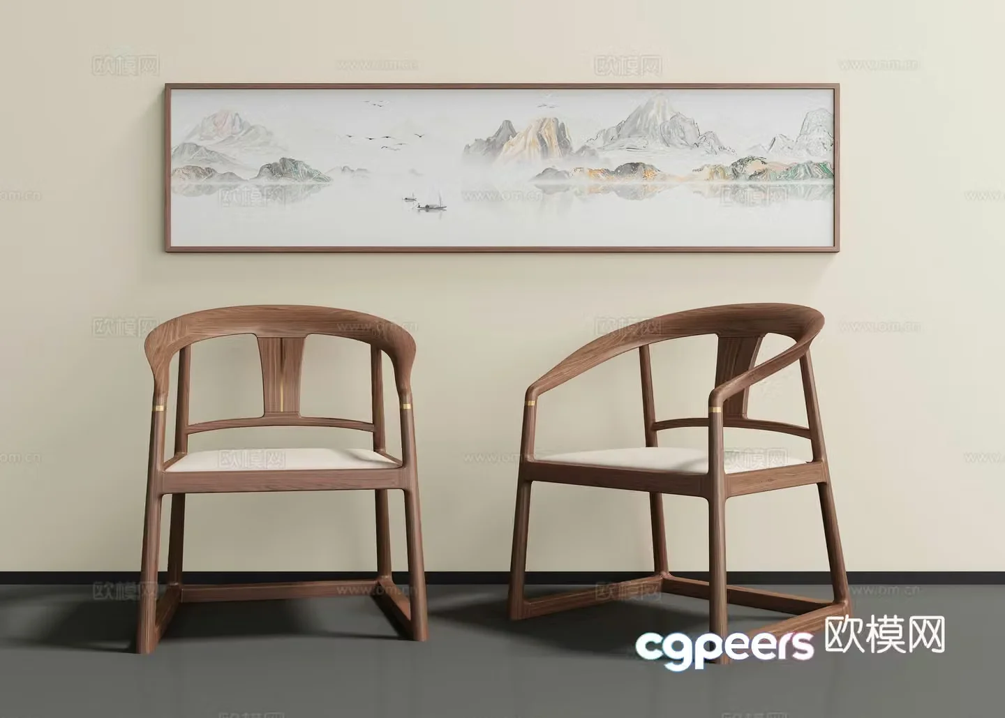 New Chinese casual chair 3D model