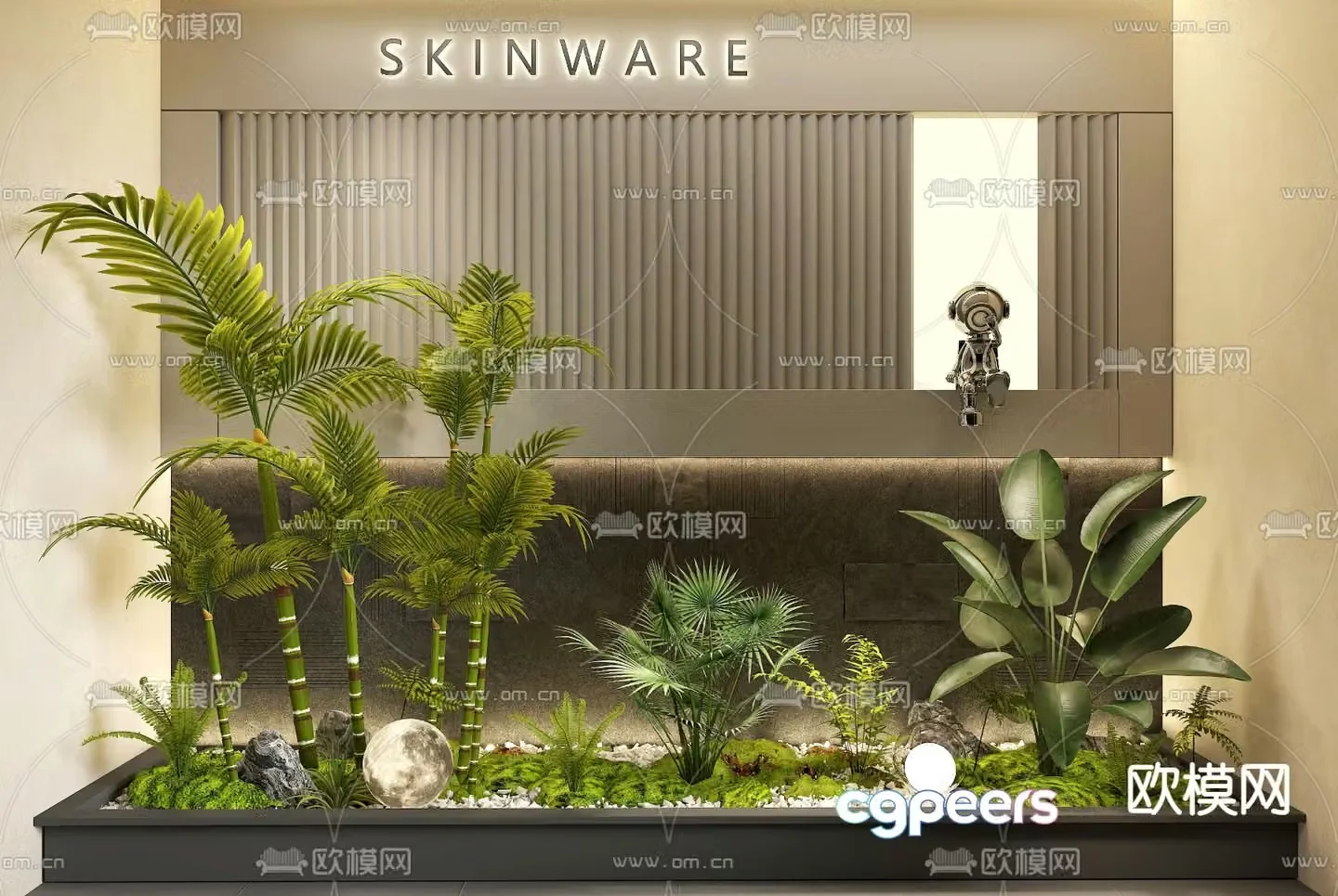 Indoor landscape landscaping courtyard sketch 3d model
