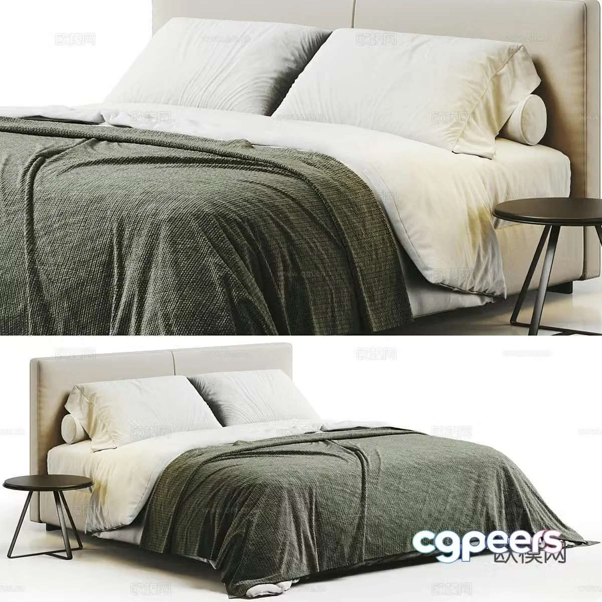 Flexform Italian double bed simple double bed 3d model