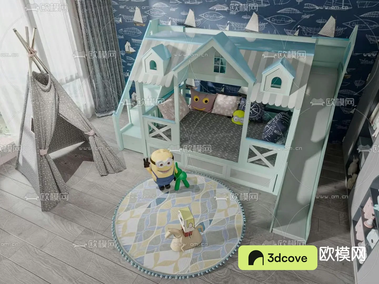 Nordic room-shaped children’s bed