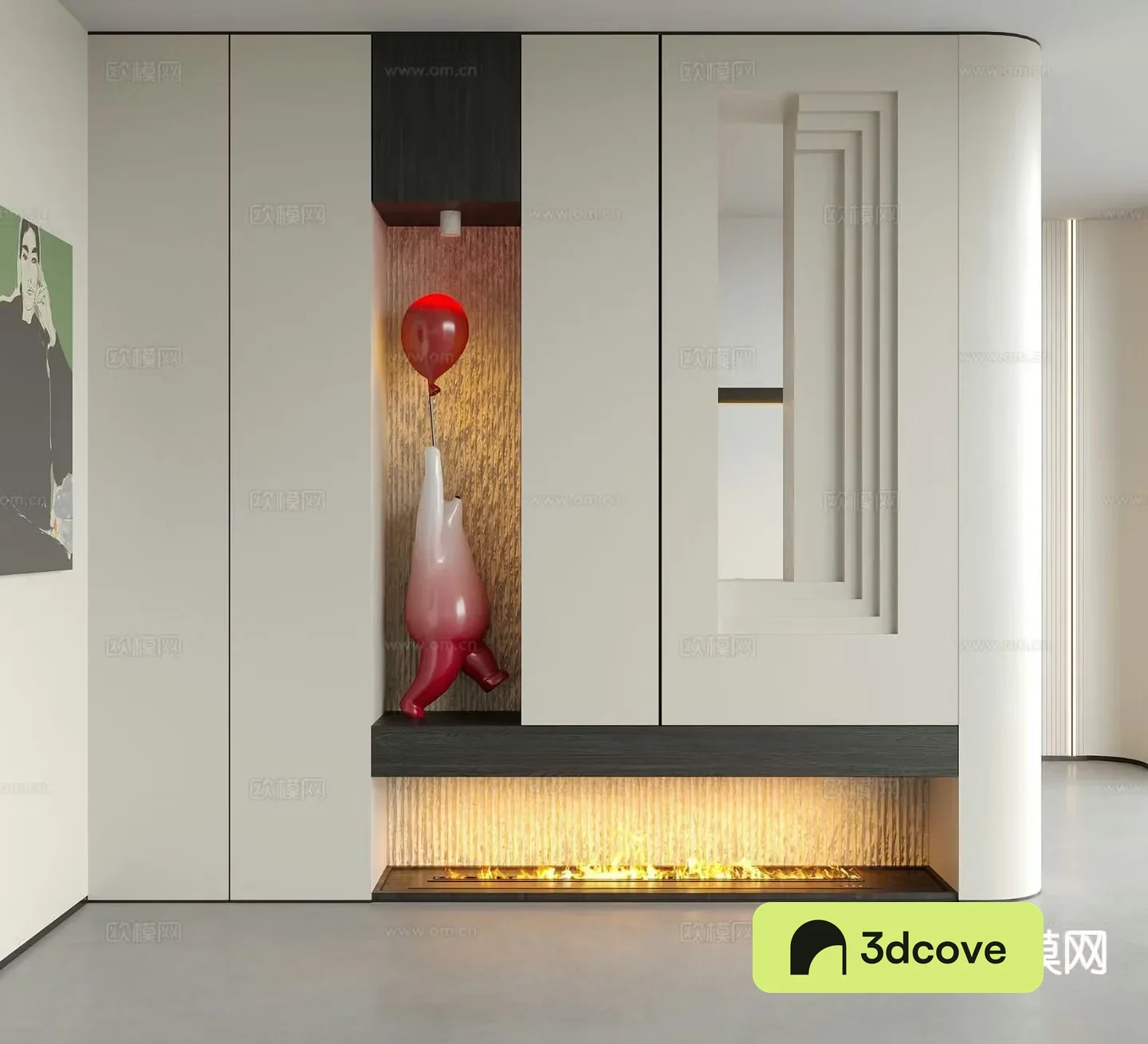 Modern entrance hall landscape wall entrance partition