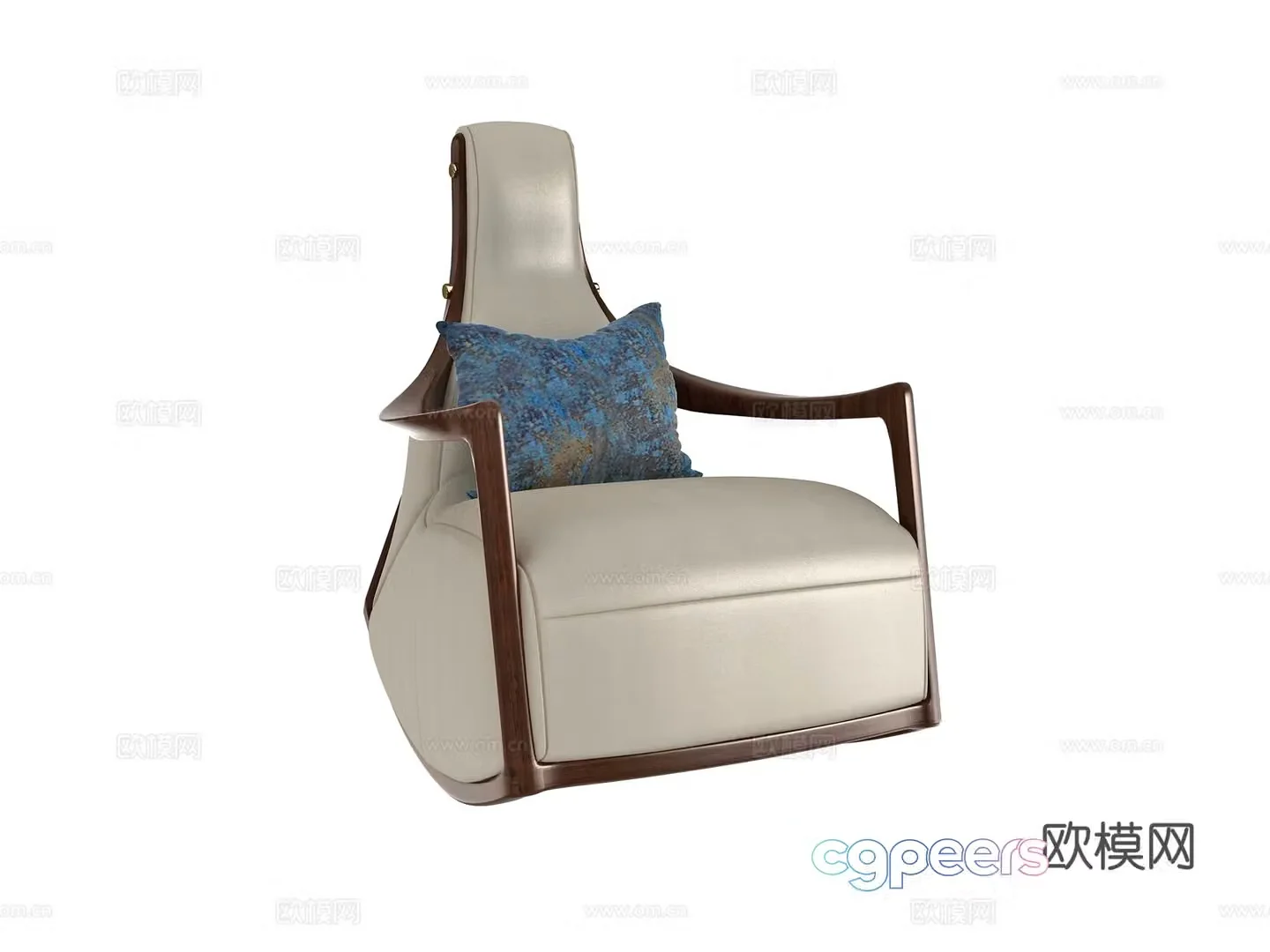 New Chinese style leisure chair rocking chair 3d model