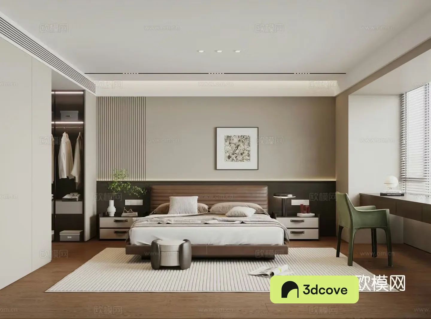 Italian bedroom Master bedroom Modern bedroom Balcony desk Bedroom without lamp Bedroom Wardrobe