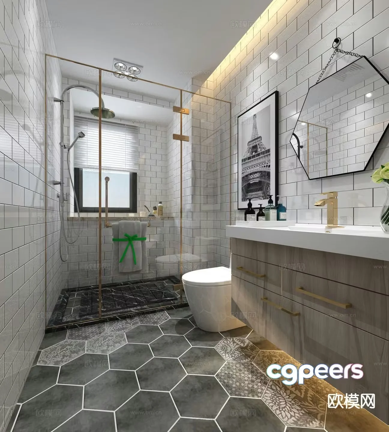 American bathroom bathroom 3d model