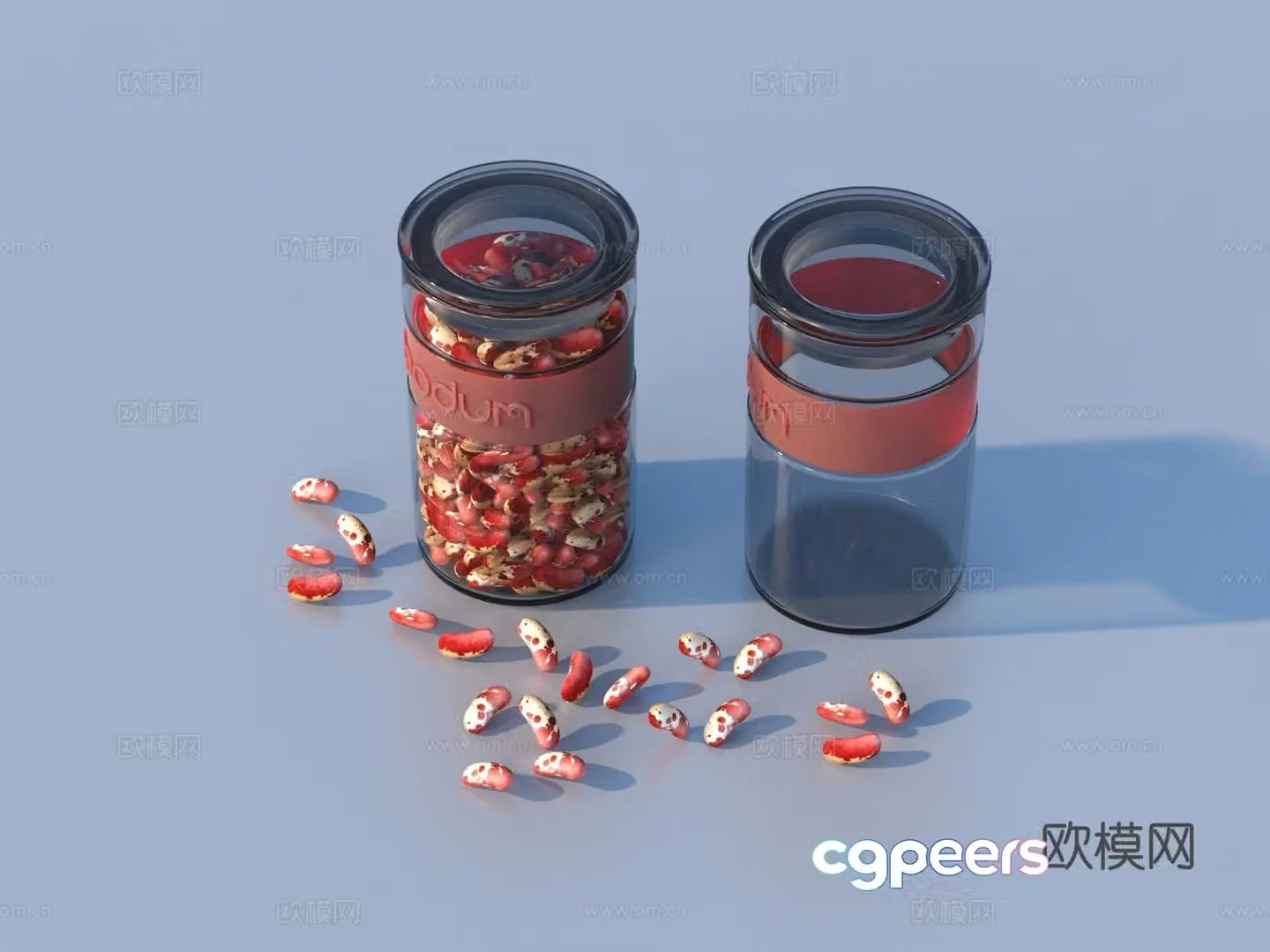 Canned snacks Glass jar Casual snacks Dried fruit 3D model