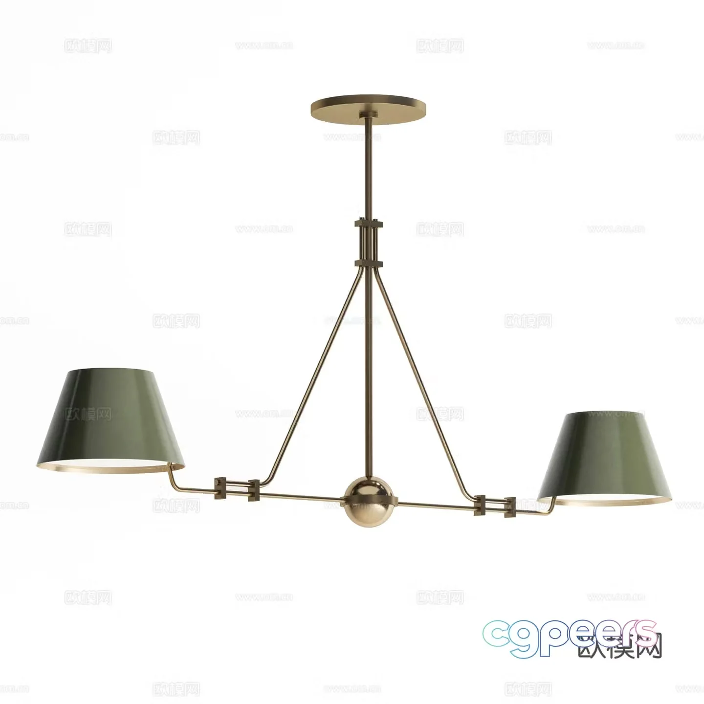 American simple decorative chandelier 3d model