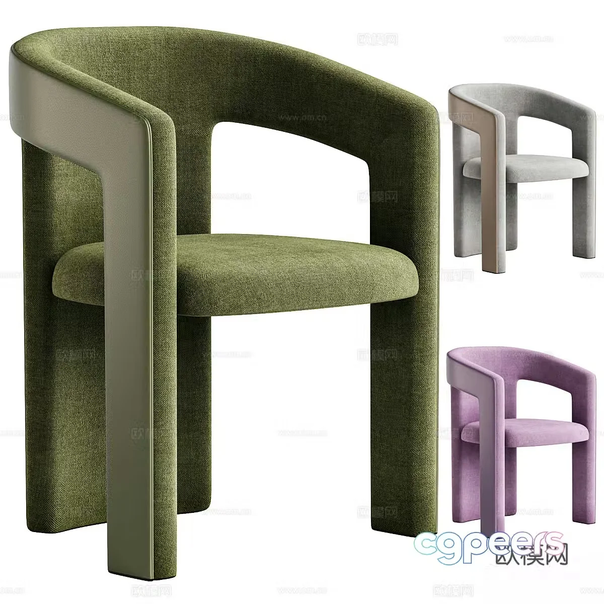 Modern cream style casual chair 3D model