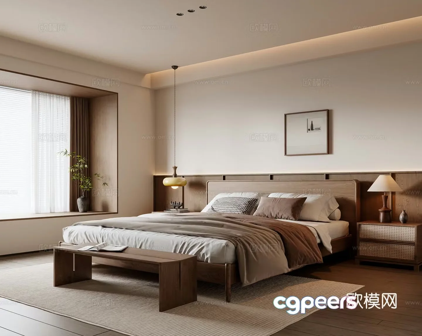 Middle-aged bedroom 3d model