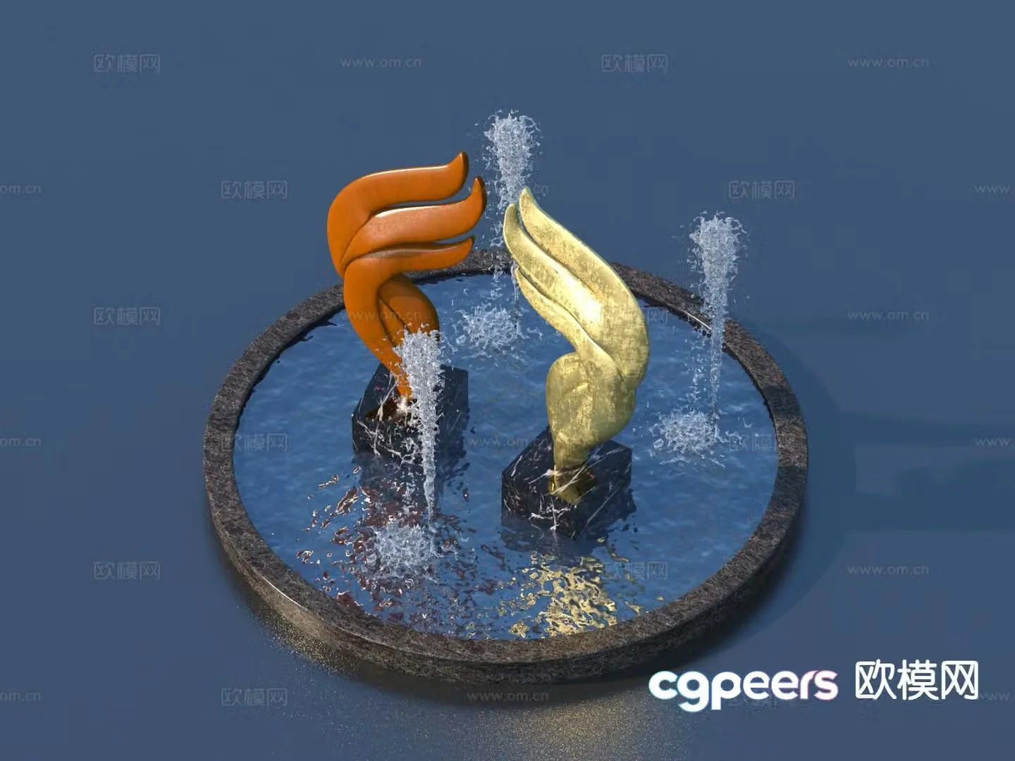 Modern sculpture landscape 3d model