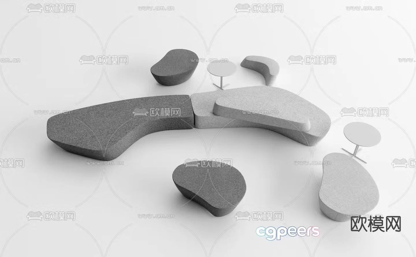 Office sofa negotiation sofa 3d model
