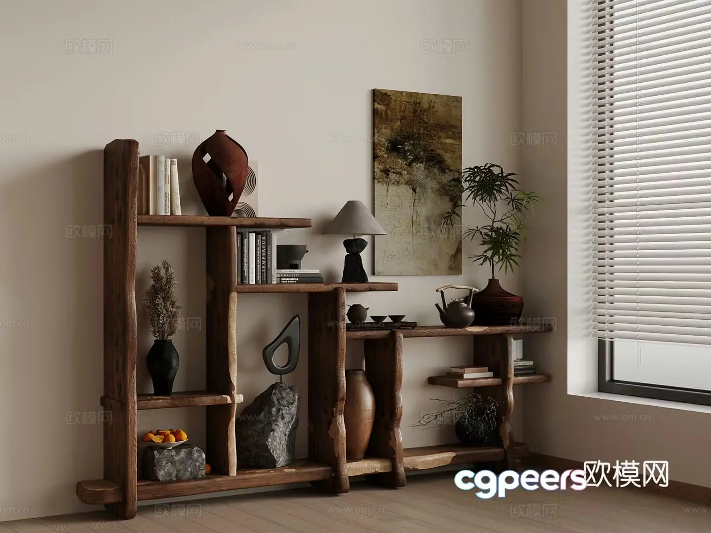 New Chinese style storage rack 3D model
