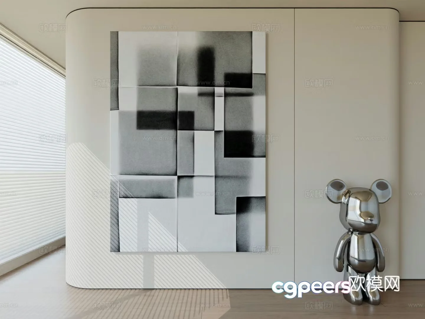 Modern minimalist hanging painting abstract art hanging painting 3d model