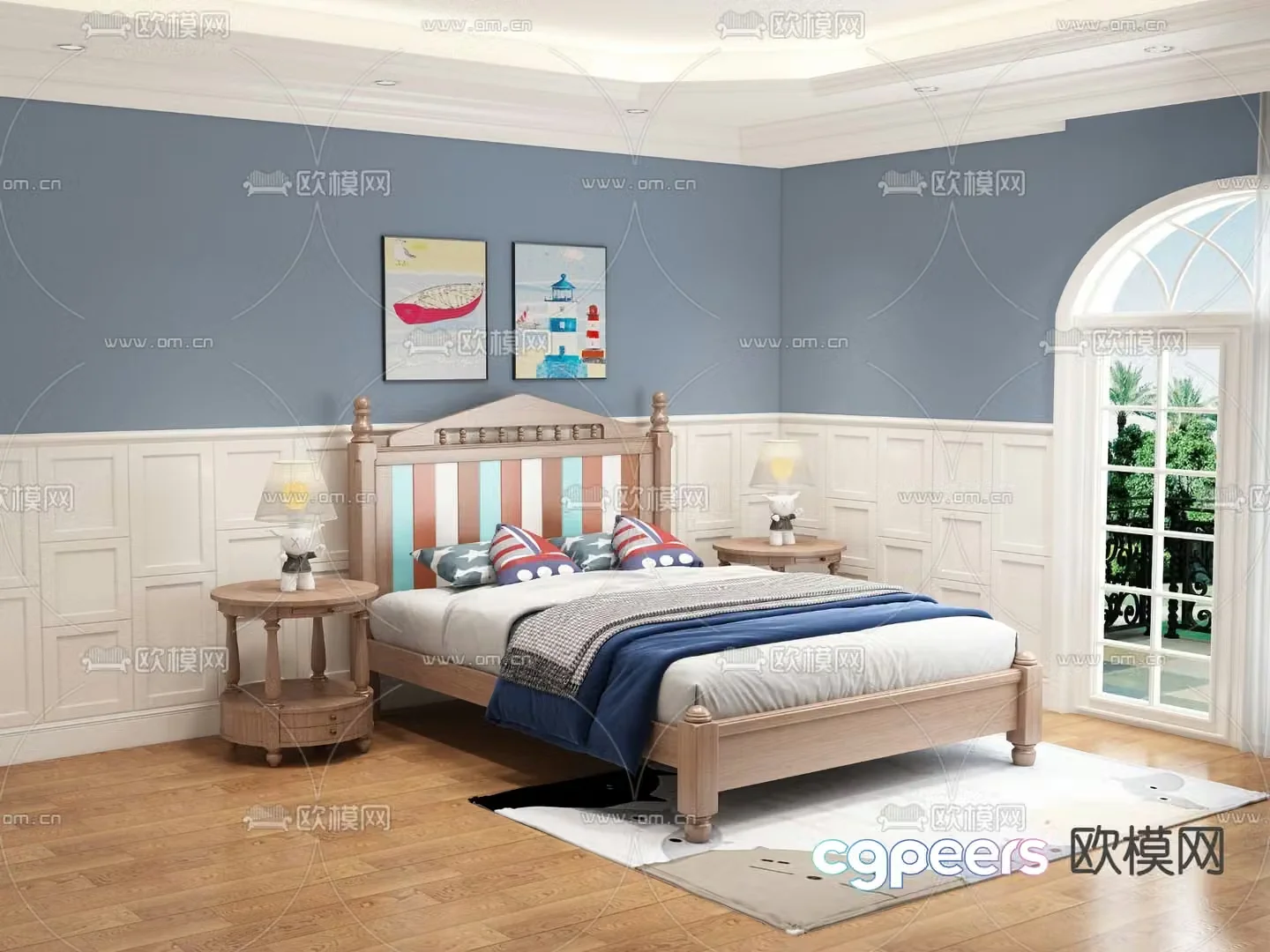 American children’s bed 3d model