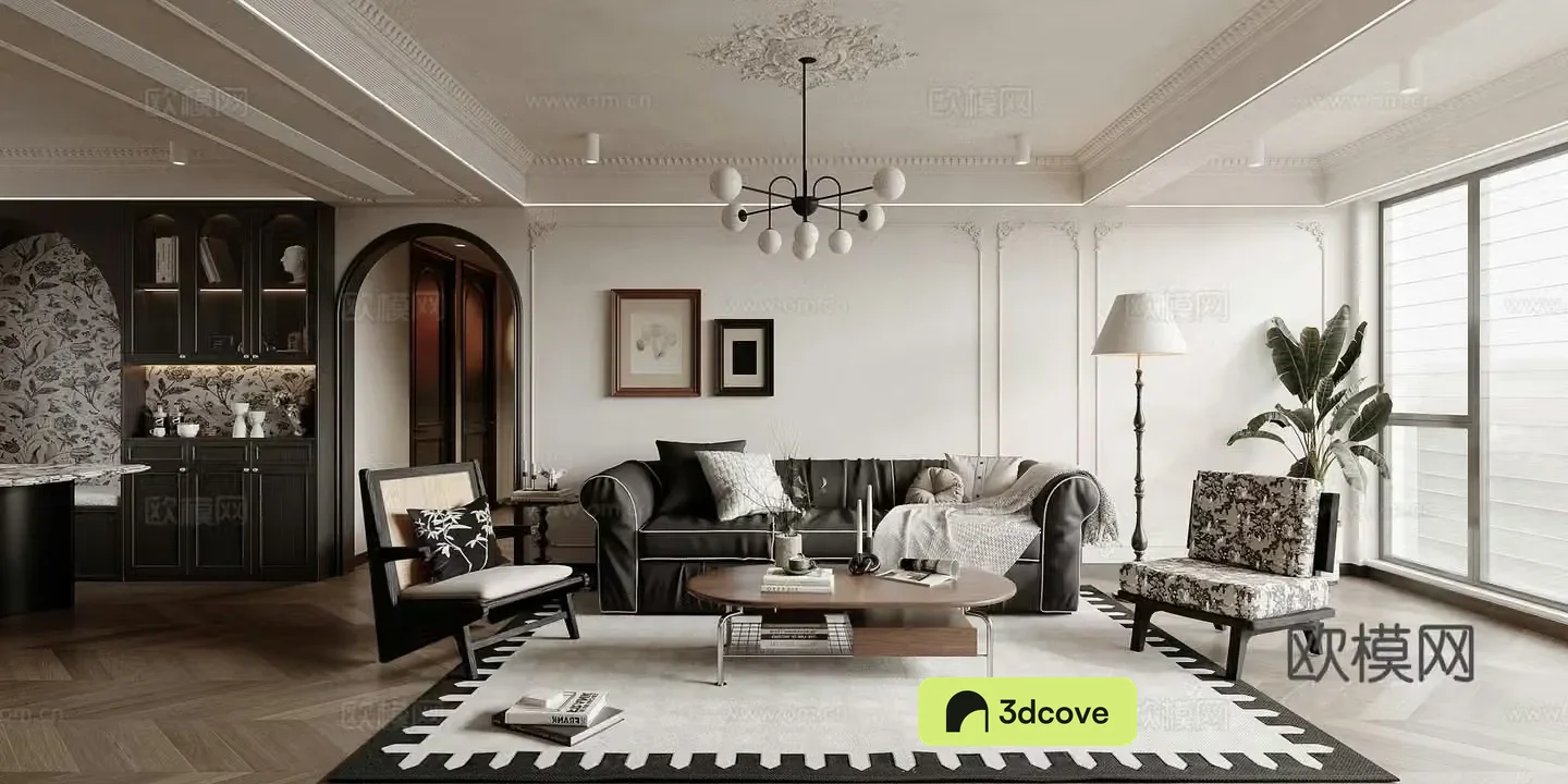 Modern French living and dining room medieval style living and dining room