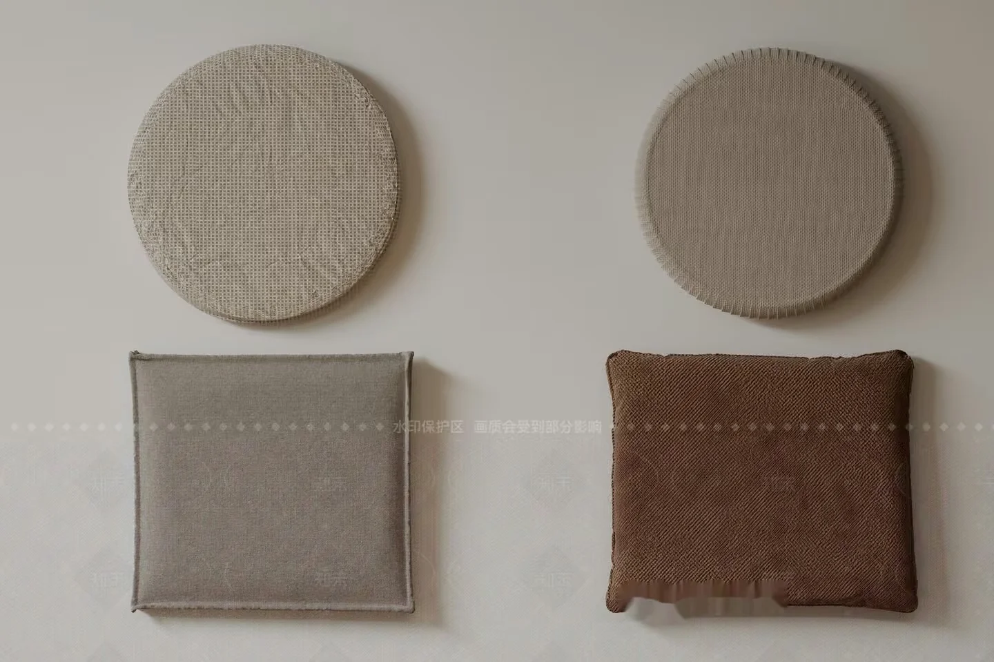 Cushions On A Wall 3D Model – 20348 – VRAY Render
