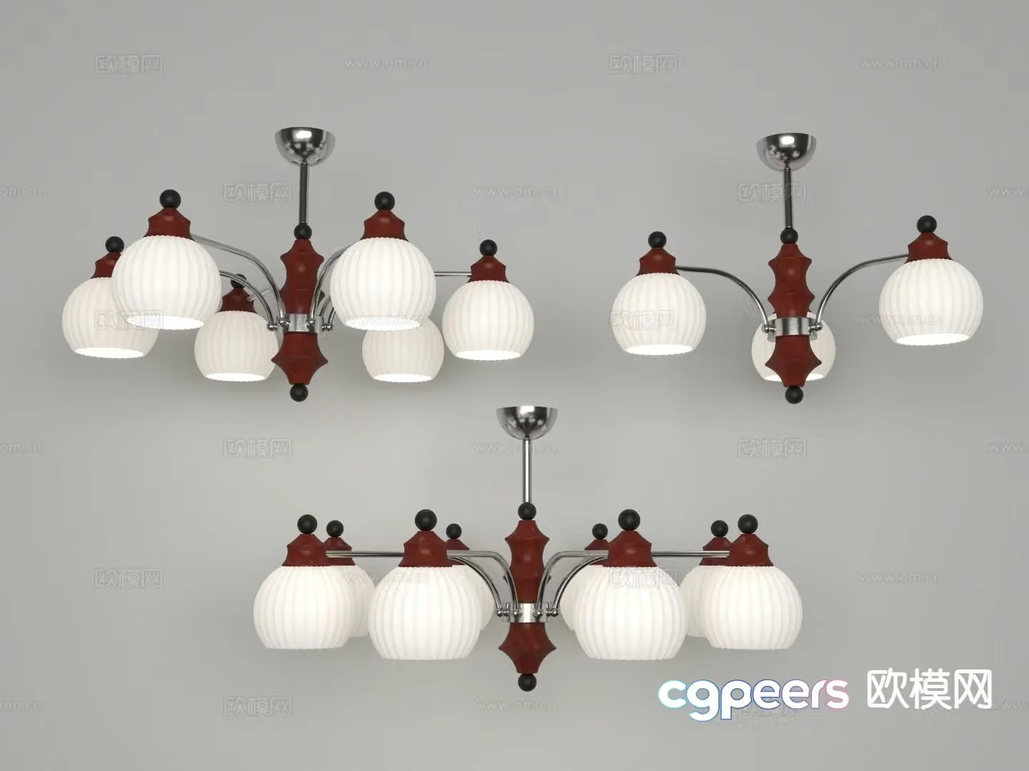 Medieval style chandelier hall chandelier 3d model