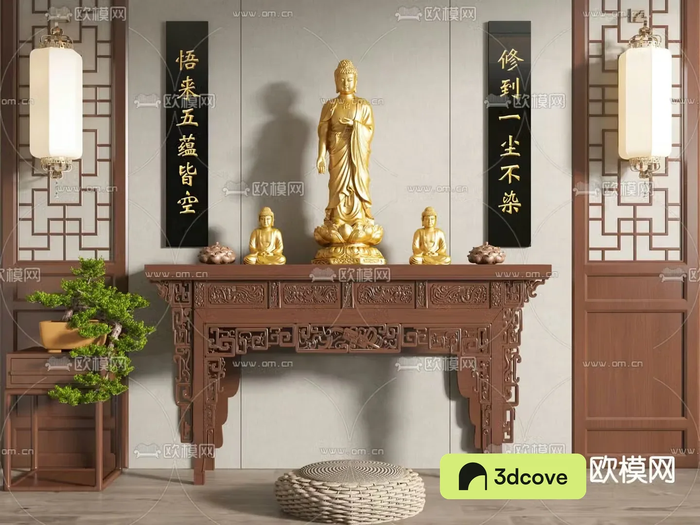 New Chinese style Buddhist niche cabinet altar